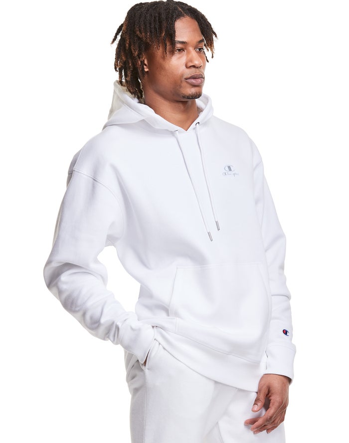 Champion Hoodie Heren - Wit - Classic Fleece Embroidered Applique Logo ( 359120-ZAV )